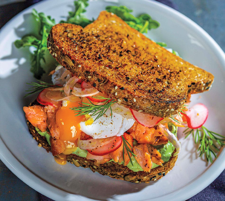 Smoked Salmon & Poached Egg Breakfast Sandwich